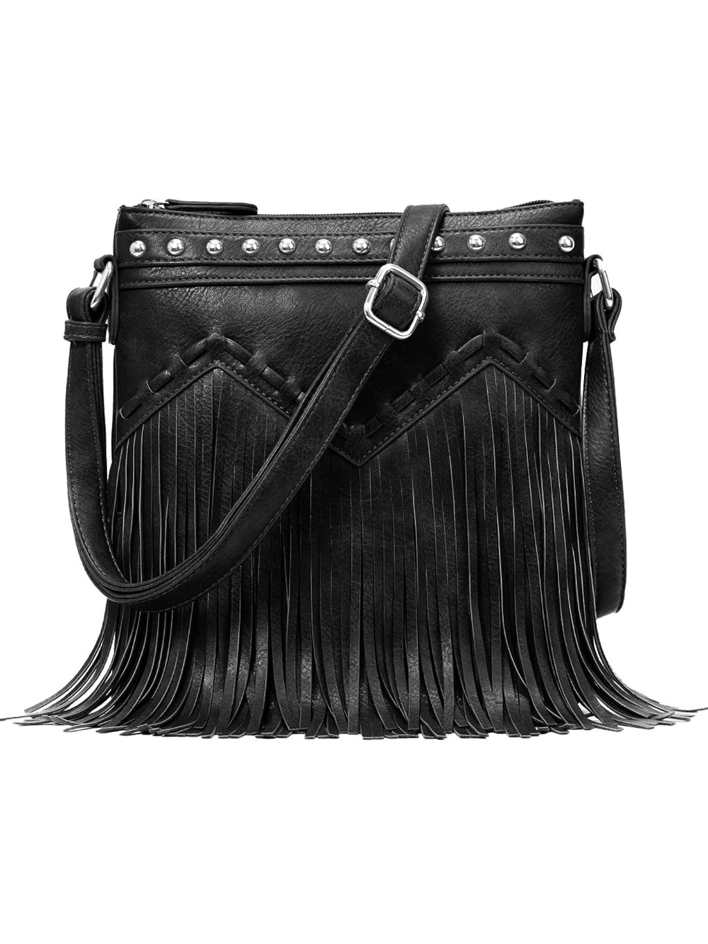 Black Fringe Crossbody Bag - Women